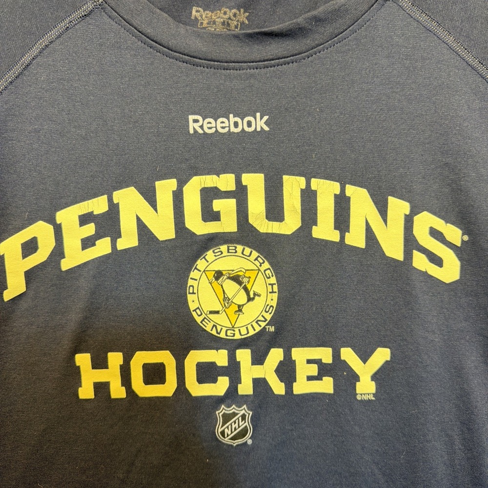 Pittsburgh Penguins Winter Classic Shirt Mens XL Blue NHL Hockey ReebokSpeedwick - Picture 3 of 12
